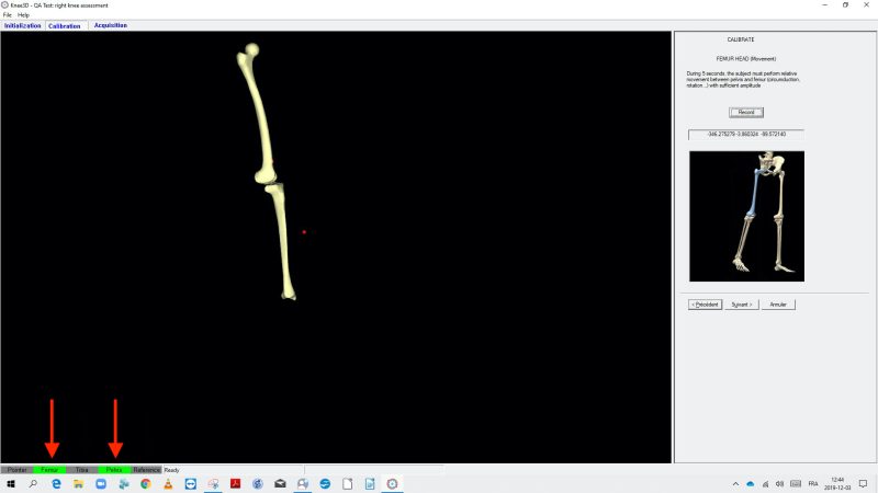 Calibration – 1. Coxo-Femoral Movement